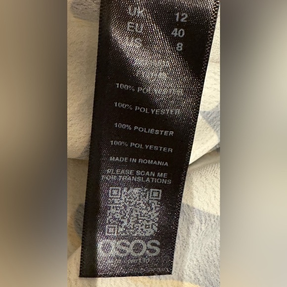 ASOS Women’s Zebra Print Long Sleeve Deep V-Neck Blouse Size 8 - Picture 11 of 14